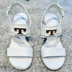 Tory Burch Eleanor Slingback White Sandal | Size 6.5